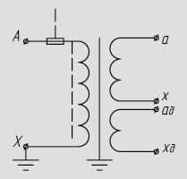 Принципиальная электрическая схема трансформатора напряжения ЗНОЛП