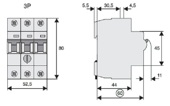 Схема автоматического выключателя с тепловой защитой