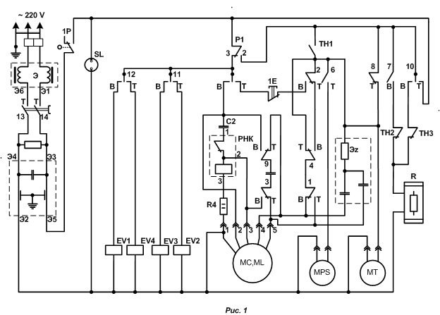 Электрическая схема соединения обмотки генератора