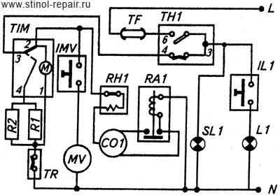 Стинол-110 Принципиальная схема электрооборудования.