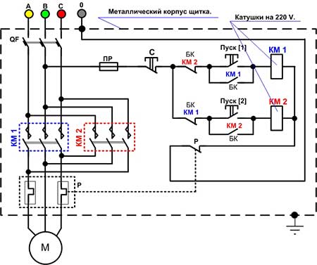 подключения пускателя с реле катушкой на 220 вольт