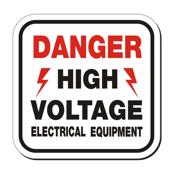 Знак опасности высокого напряжения электрооборудования — стоковый вектор