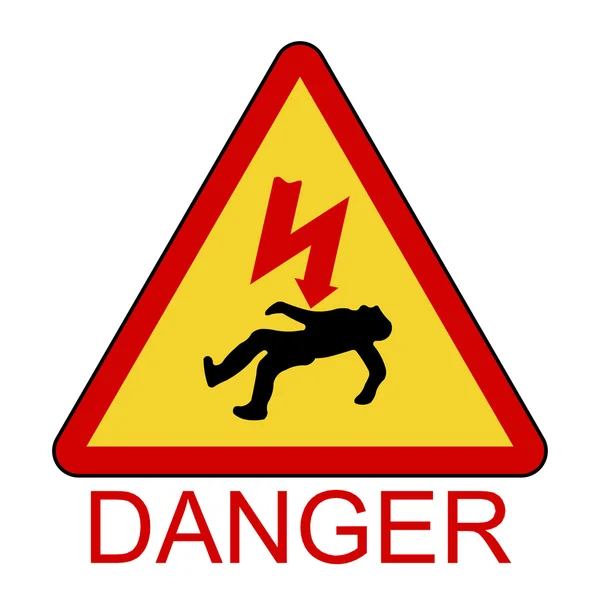 Знак опасности поражения электрическим током высокого напряжения — стоковый вектор