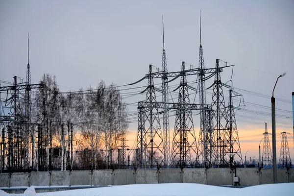 Электрические подстанции Сибири — стоковое фото